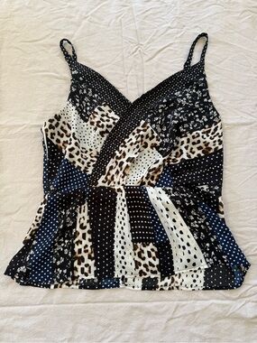 Cabi Crossover Cami #3787 Mixed Animal Print Peplum Tank Top [4]